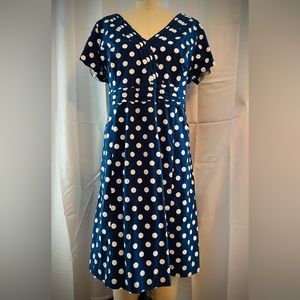 Boden Midi Dress- Navy/White, 16 Regular. Like new!